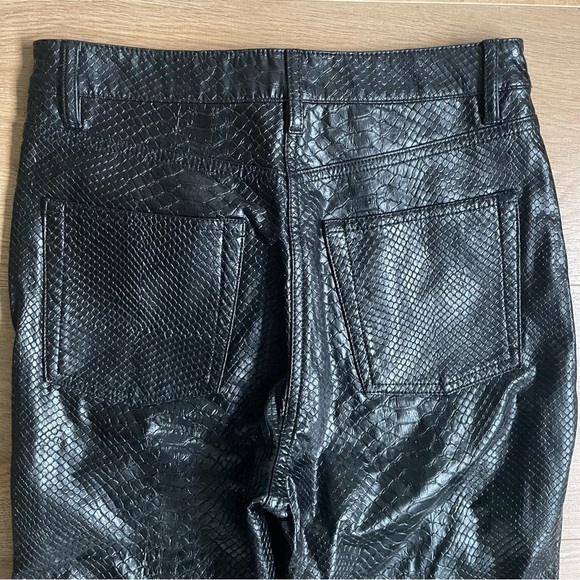 Wilfred Melina Faux Leather Python Snake Print Pants Black Straight Leg Size 2 - Picture 11 of 13